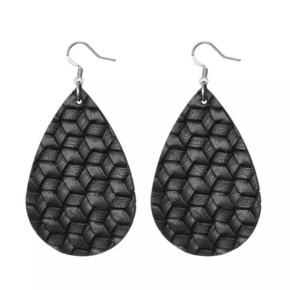Tamara Teardrop Leather Statement Earrings