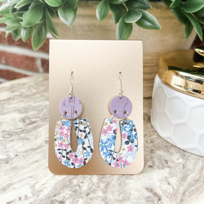 Genuine Leather/Cork U-Shape Earrings