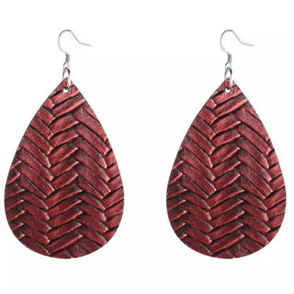 Tamara Teardrop Leather Statement Earrings