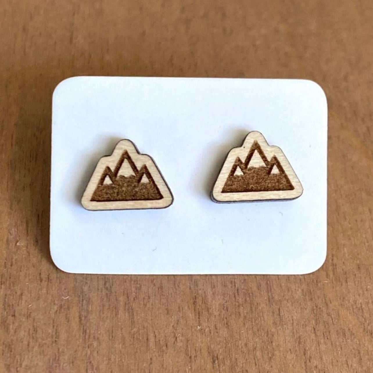 Handmade Mount Johnda Wood Stud Earrings