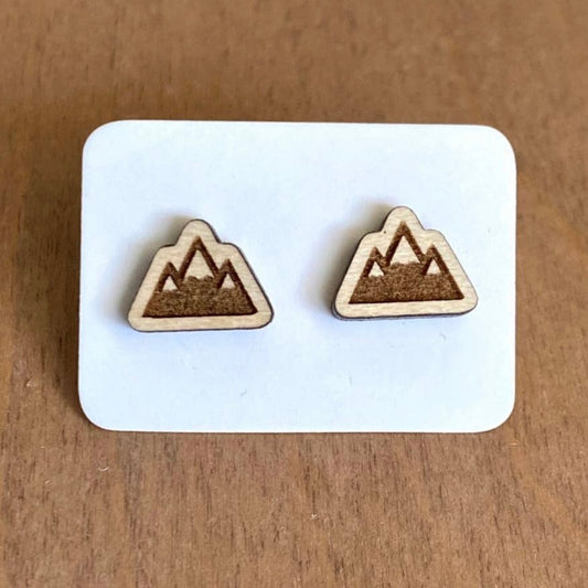 Handmade Mount Johnda Wood Stud Earrings