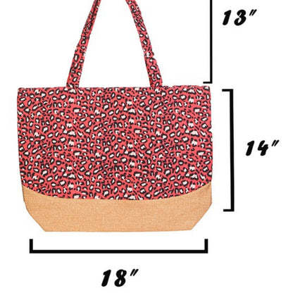 Pink Leopard Print Fashion Tote Bag