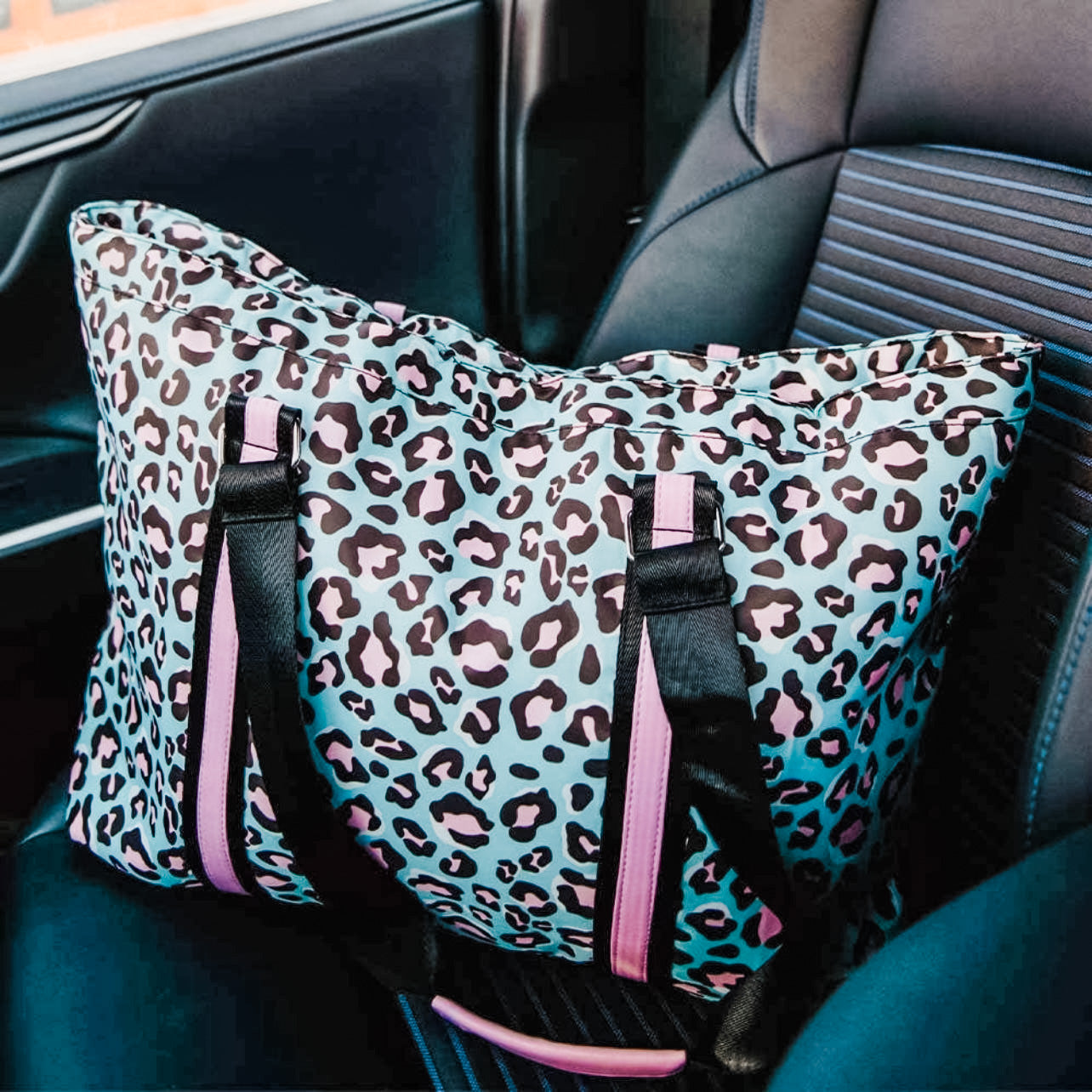 Pink & Blue Leopard Tote Bag – Bee Marie Market