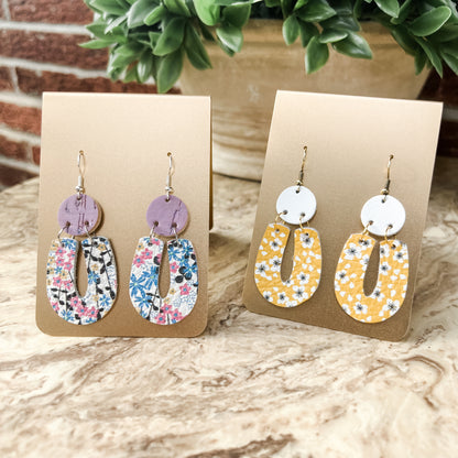 Genuine Leather/Cork U-Shape Earrings