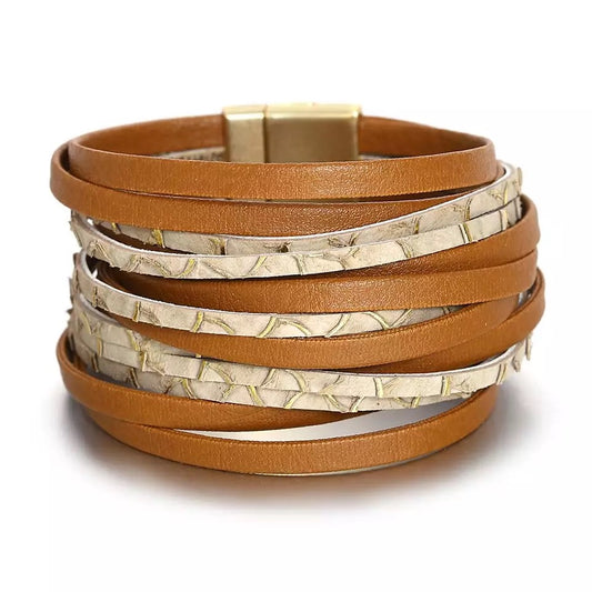 Tandy Multi-Layered Stacked Wrap Leather Bracelets