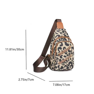 Leopard Print Sling Crossbody Bag