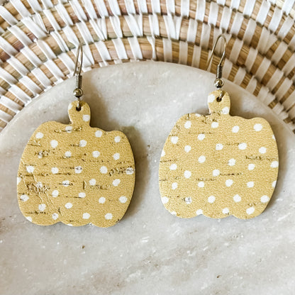 Genuine Leather Pumpkin Earrings