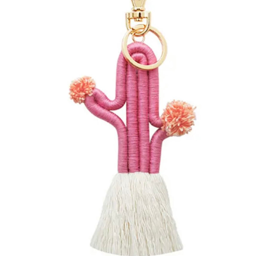 Cactus Pom Pom Keychains