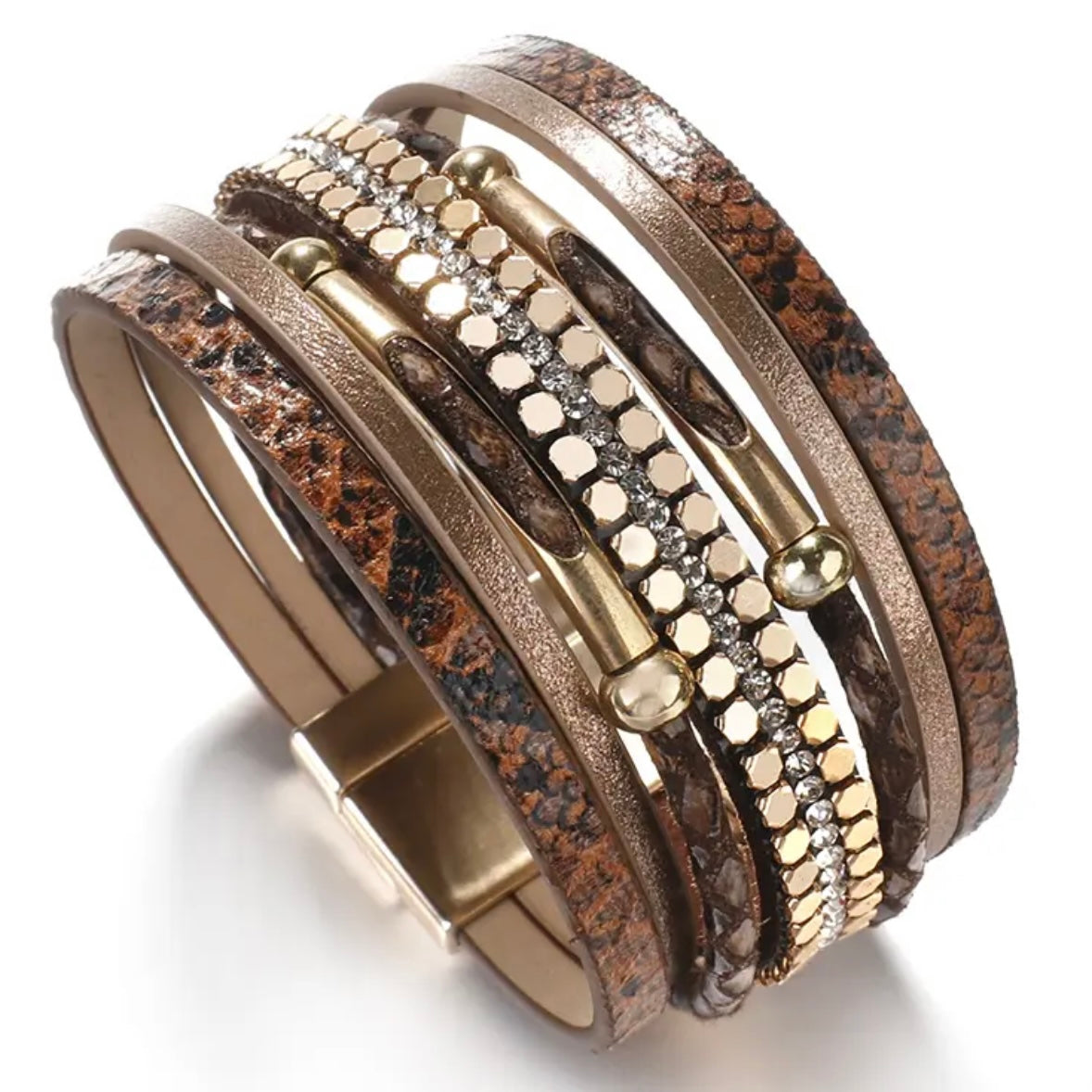 Jennifer Multi-Layered Stacked Wrap Leather Bracelets
