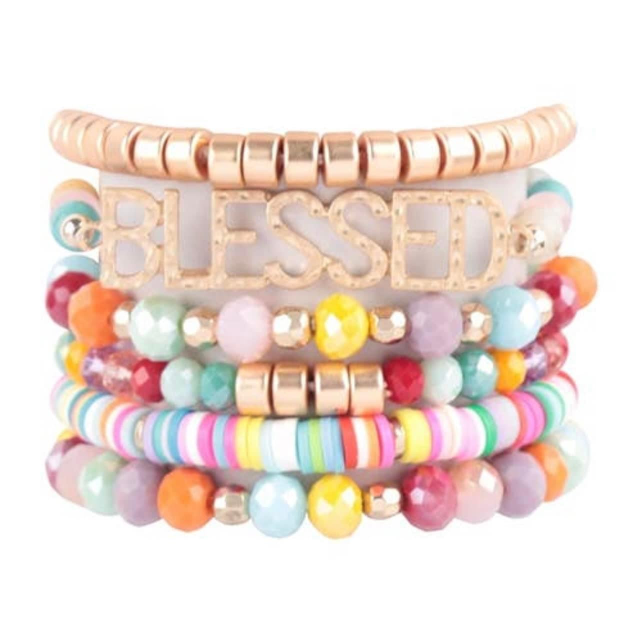 Blessed Multi-Colored Layered Beaded Bracelet Set