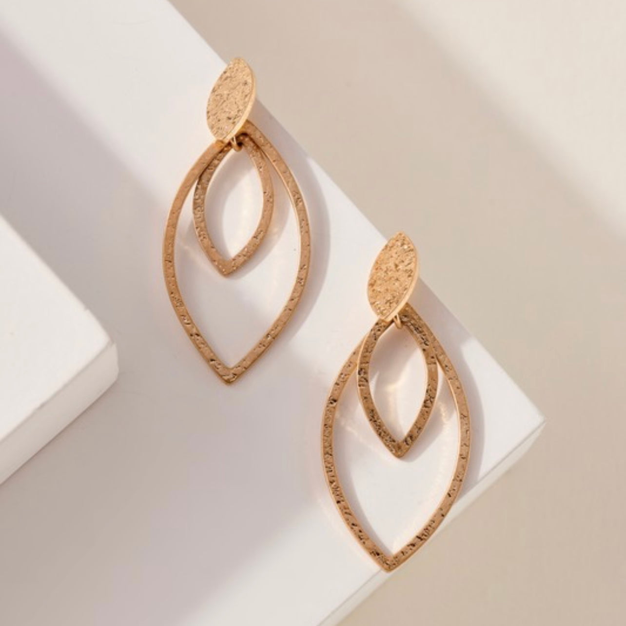 Silver & Gold Leaf Shaped Earrings