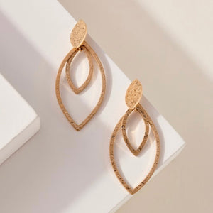 Silver & Gold Leaf Shaped Earrings