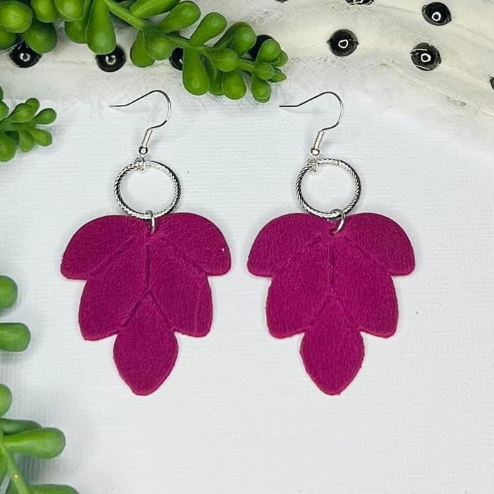 Jewel Tone Leather Earrings