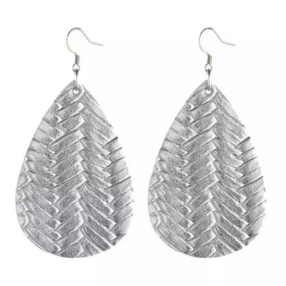 Tamara Teardrop Leather Statement Earrings