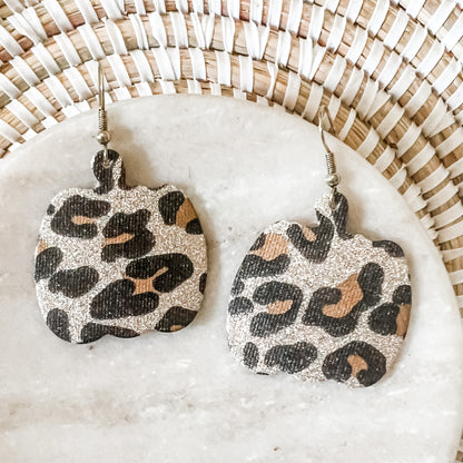 Genuine Leather Pumpkin Earrings