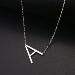 Stainless Steel Silver Initial Necklaces