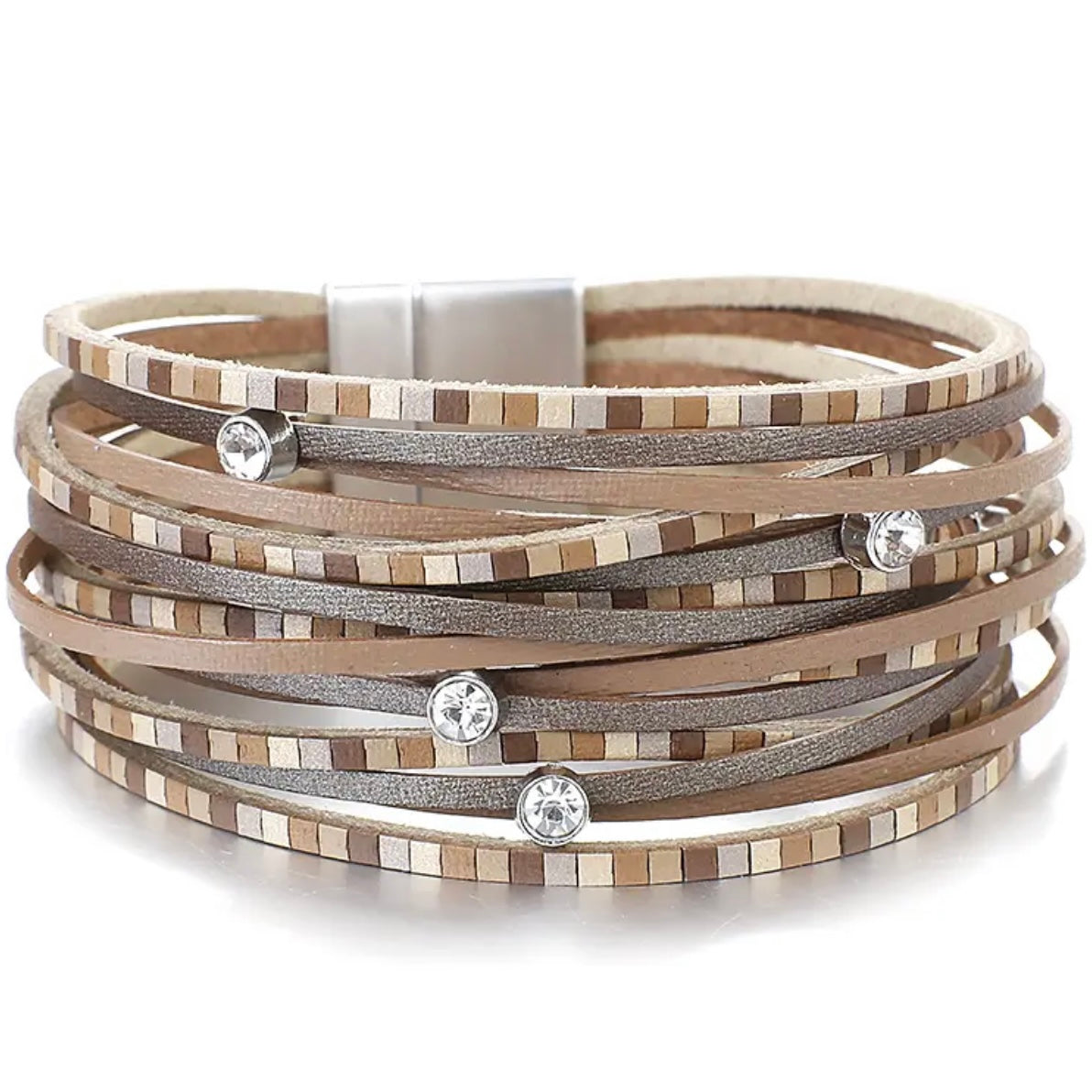 Jasmine Multi-Layered Stacked Wrap Leather Bracelets