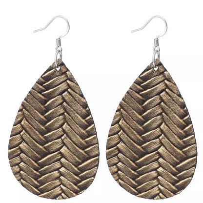 Tamara Teardrop Leather Statement Earrings