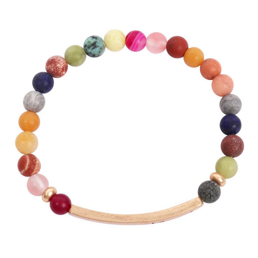 Faith Bar Charm Beaded Bracelet