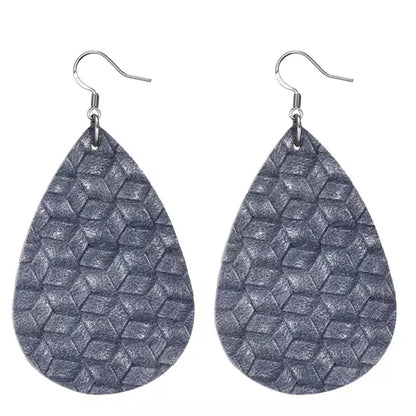 Tamara Teardrop Leather Statement Earrings