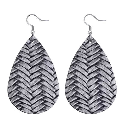 Tamara Teardrop Leather Statement Earrings