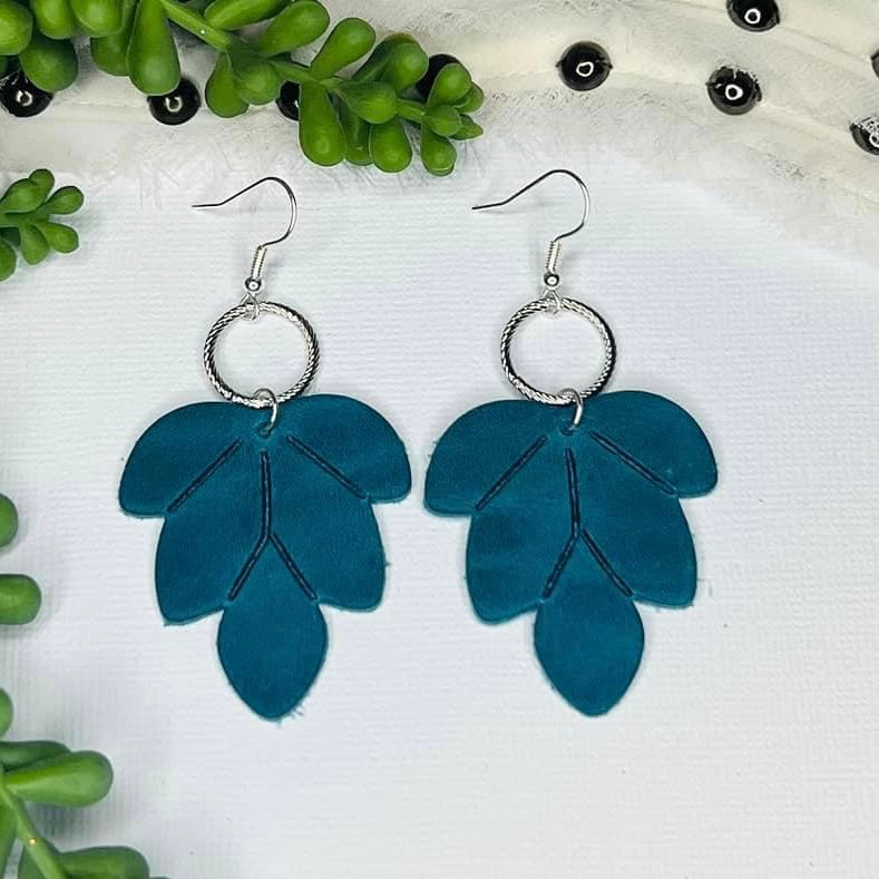 Jewel Tone Leather Earrings
