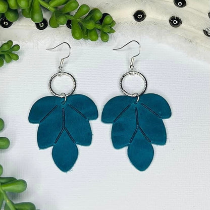 Jewel Tone Leather Earrings
