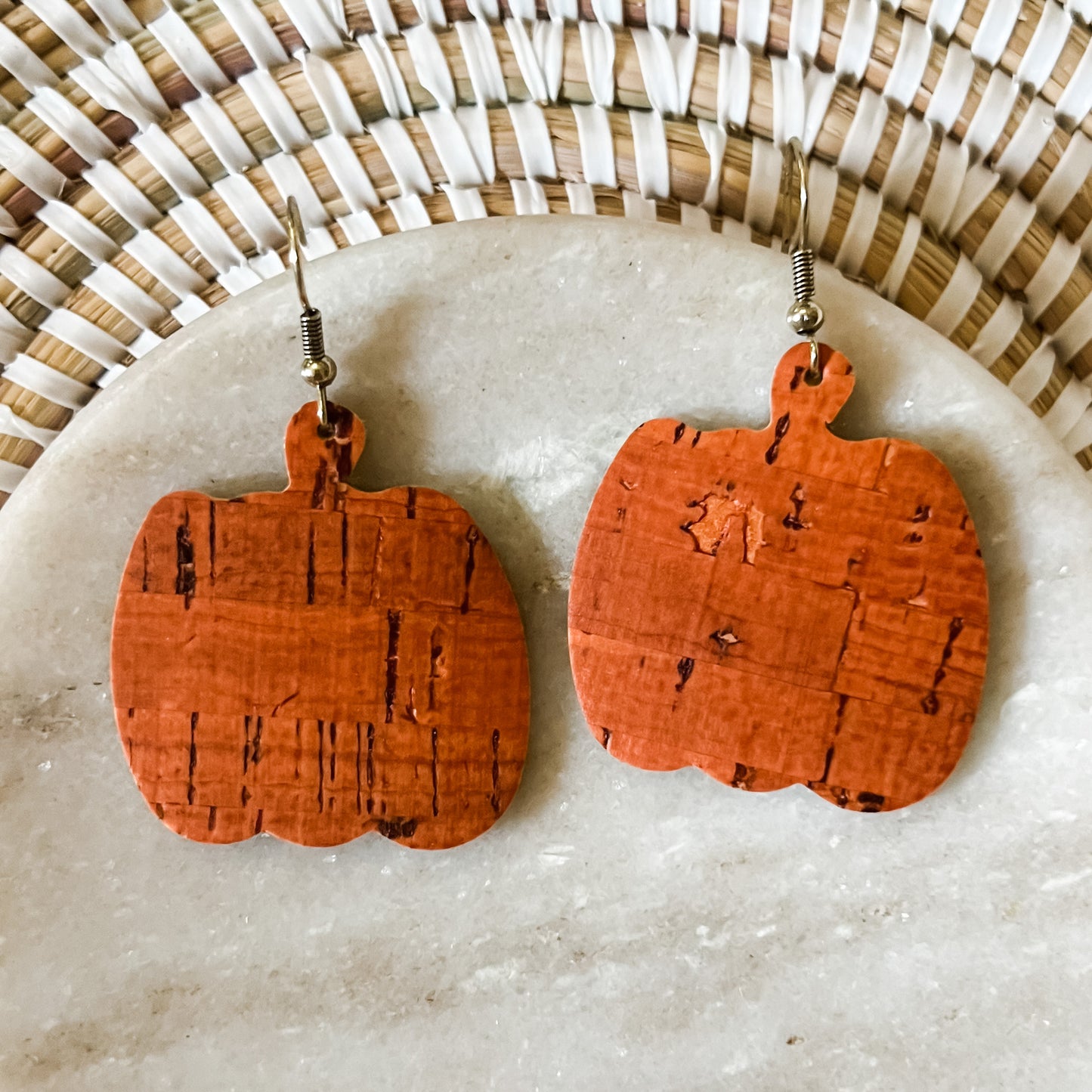 Genuine Leather Pumpkin Earrings