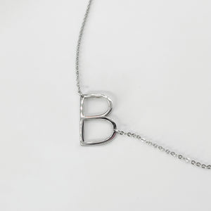 Stainless Steel Silver Initial Necklaces