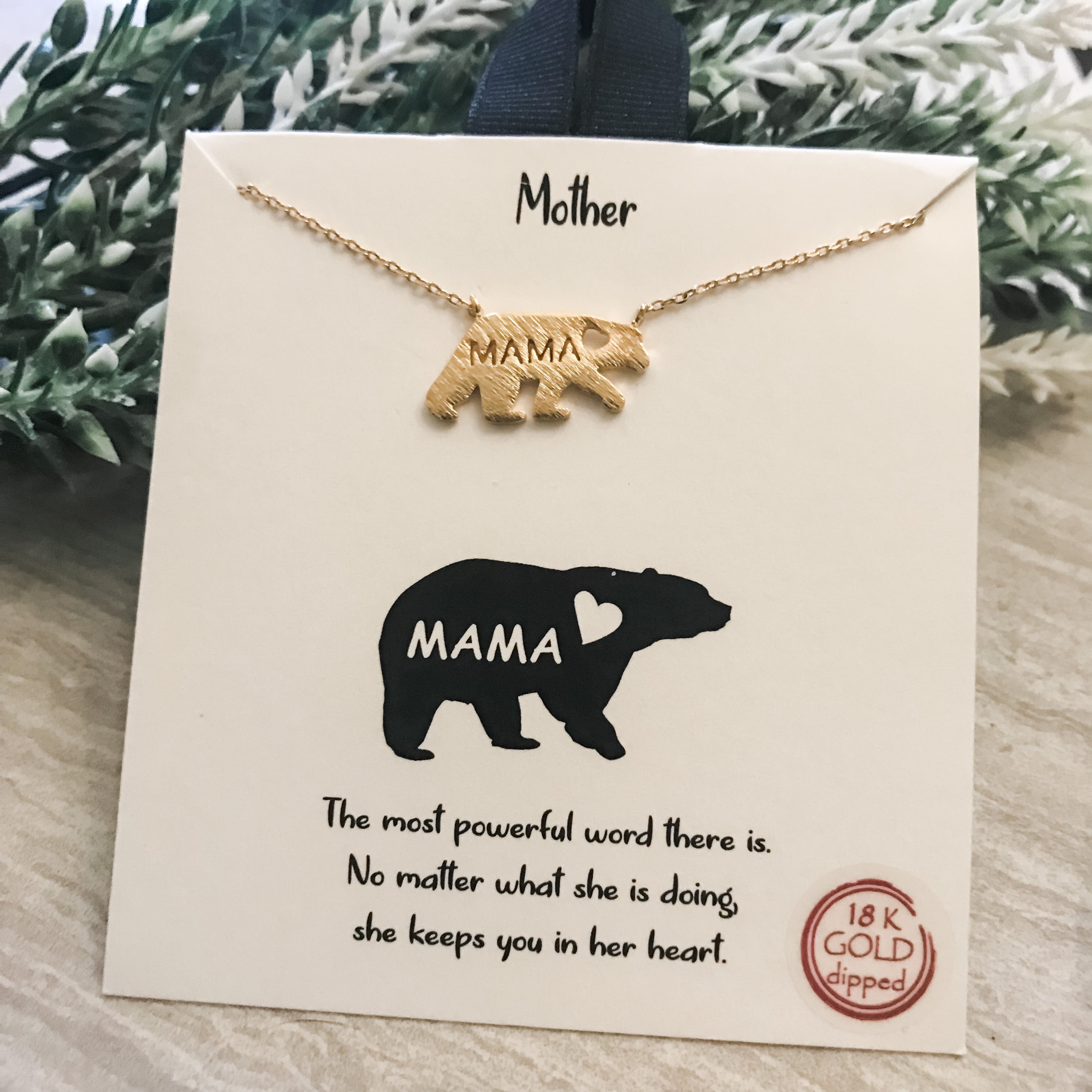 Leather Mama Bear & Cubs Necklace & Earrings Set - Lakes Luxury Spa