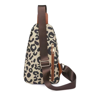 Leopard Print Sling Crossbody Bag