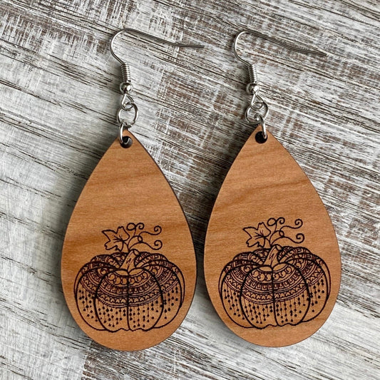 Mandala Pumpkin Drop Earrings